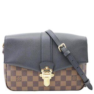 Louis Vuitton  Clapton Damier Ebene Shoulder Bag Black